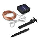 Гирлянда на солнечной батарее, 21 м, с теплым и холодным белым светодиодный том