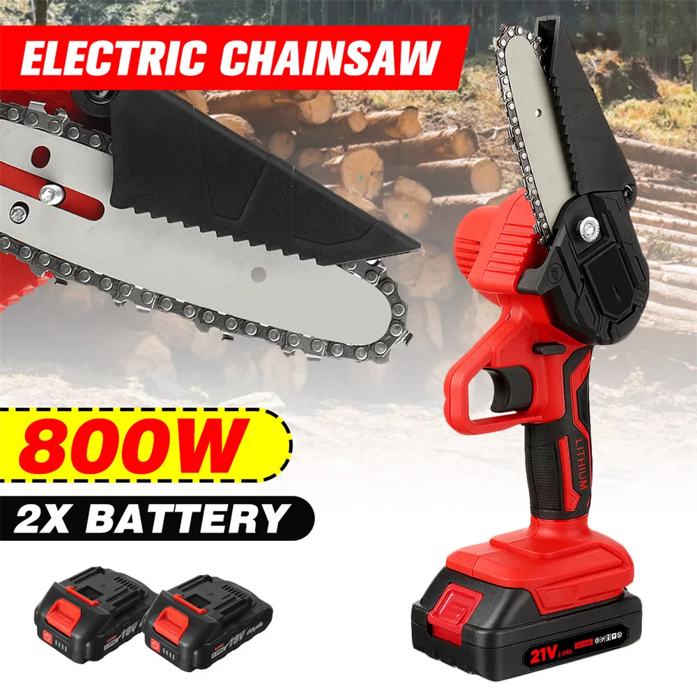 

4Inch 800W Mini Pruning Saw Electric Chainsaws Removable For Fruit Tree Garden Trimming With 2000mAh Lithium Battery One-Handed