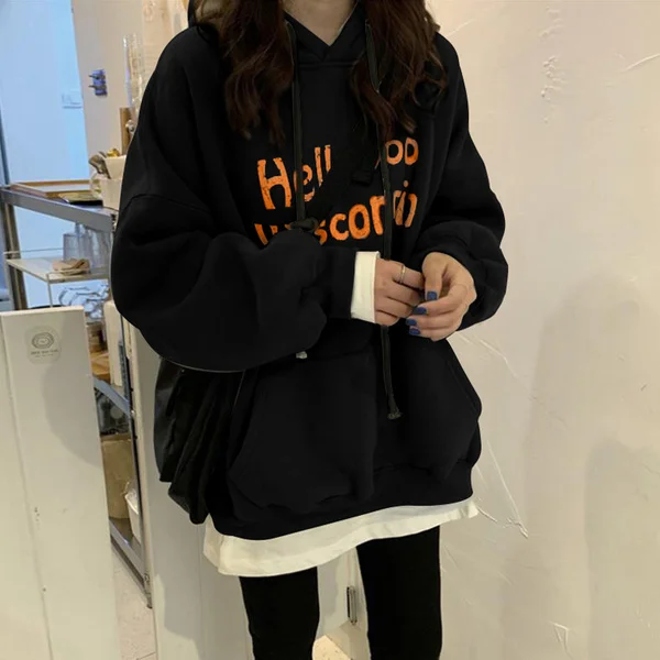 

Женская толстовка с капюшоном на осень и зиму, в Корейском стиле