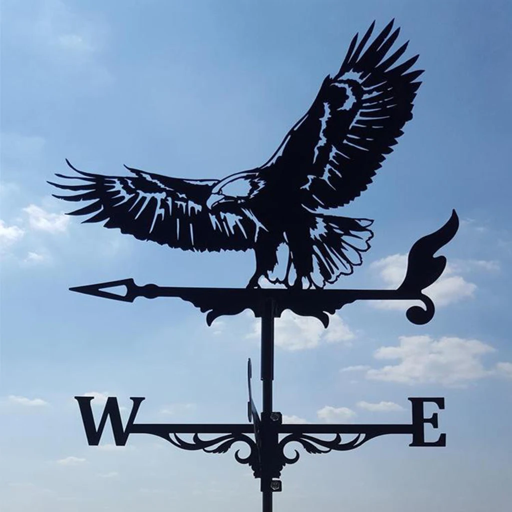 

Black Metal Weathervane Outdoor Mount Weather Vane Garden Farm Roof Scene Stake