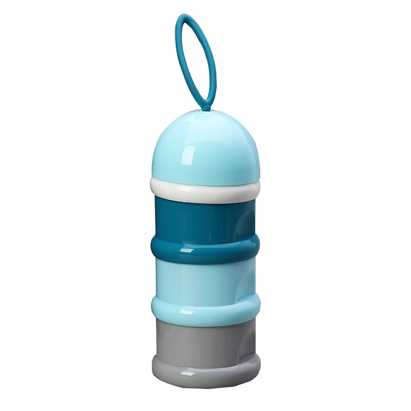 Light Blue Cover 3 слоя красочный портативный контейнер для детского питания коробка Эфирные злаки дети мультфильм молоко Бутылочки для присыпки Newbron формула контейнер для молока - Цвет: Light Blue Cover