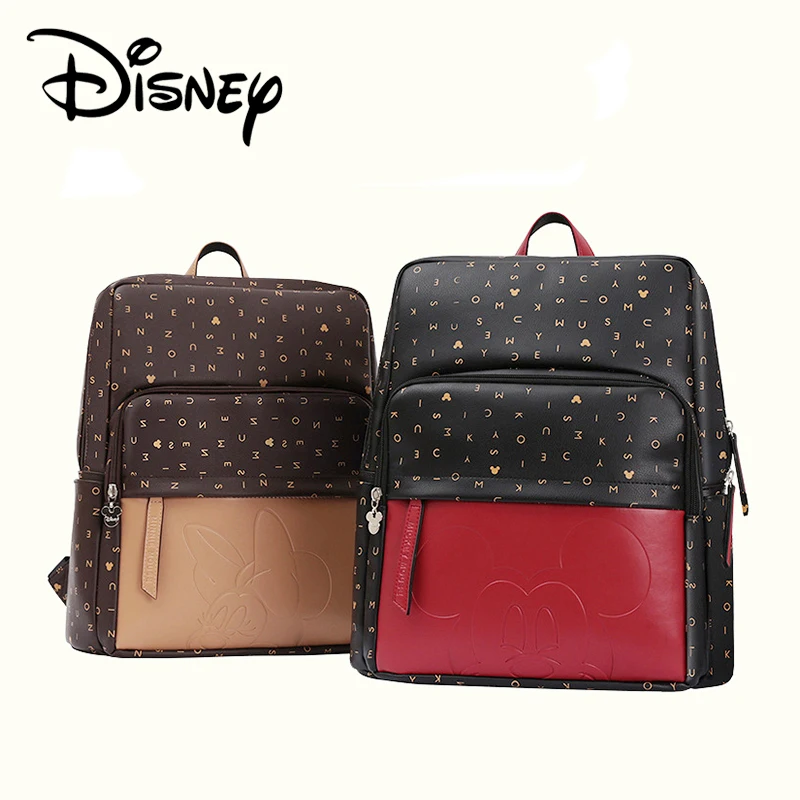 Disney Minnie Mickey Letter Luxury Diaper Bag Bottle Feeding Travel Nappy Bag Backpack Baby Bags For Mom Storage Bag Waterproof