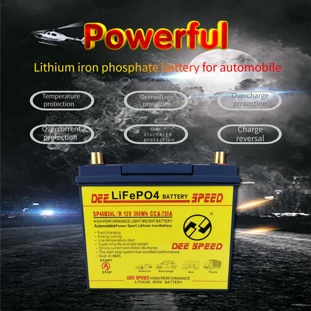 Литий Железный Аккумулятор для начинающих автомобилей 80 Ач 100 Lifepo4 12 В батареи со