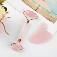 rose resin guasha set facial roller stone board massager face slimming body relax massager acupuncture scraper plate plastic