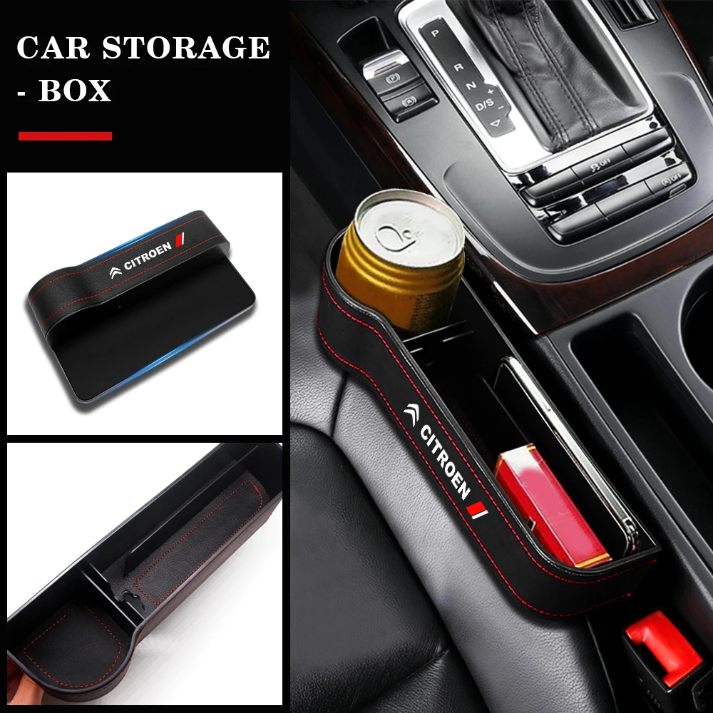 

Leather Car Seat Organizer Holder Multifunctional Auto Seat Gap Storage Box For Citroen Picasso C1 C2 C3 C4L C5 DS3 DS4 DS5 DS6