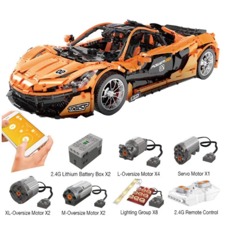 

13090 Технология серии P1, спортивный автомобиль, программирование приложений, электрический пульт дистанционного управления, сборка автомоб...