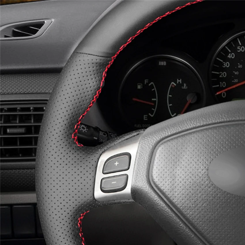 Черный чехол рулевого колеса автомобиля MEWANT из натуральной кожи для Subaru Forester 2005