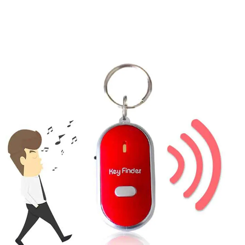 

LED Whistle Key Finder Flashing Beeping Sound Control Alarm Anti-Lost Key Locator Finder Tracker with Key Ring