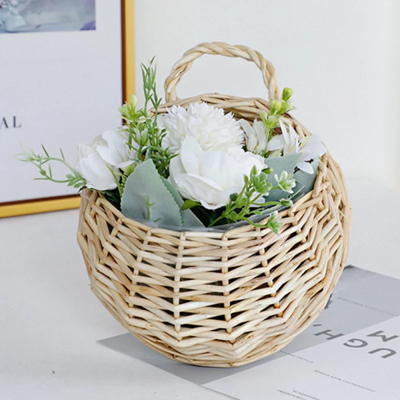 Rattan Hanging Plant Planting Flower Pot Seagrass Wickerwork Basket Storage Laundry Cesta Mimbre Home Garden Decorative | Дом и сад