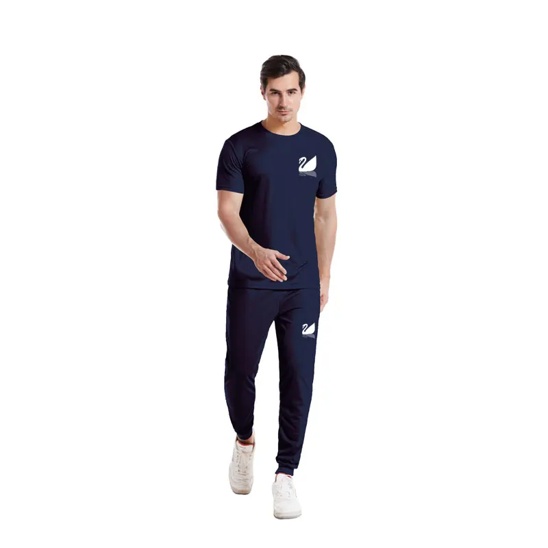 

Brand Fashion Printed Letter Short Sleeve T-shirt + Casual Pants Loose Breathable Sweat Absorption Men's Sports Suit