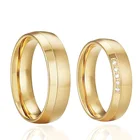 Парные обручальные кольца для мужчин и женщин 1 пара влюбленных Альянс 14 к позолоченные титановые Ювелирные изделия массивные кольца для свадьбы