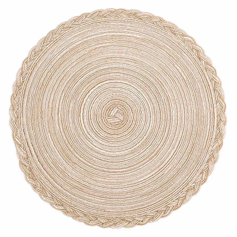 

4Pcs/Set Round Weaving Placemat Dining Table Pad Western Placemat Anti-skid Soup Plate Bowl Mat Heat Resistant Kitchen Supplies