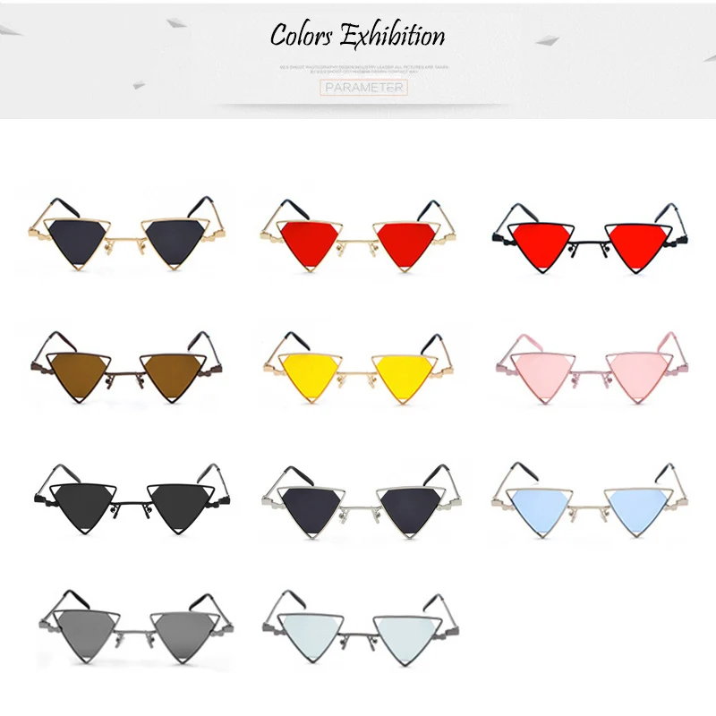 Винтажные очки SHAUNA в стиле панк Женские Треугольные солнечные модные мужские