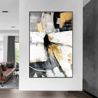 large hand painted abstract oil painting on canvas wall art decor black white wall paintings retro abstract home decor artwork