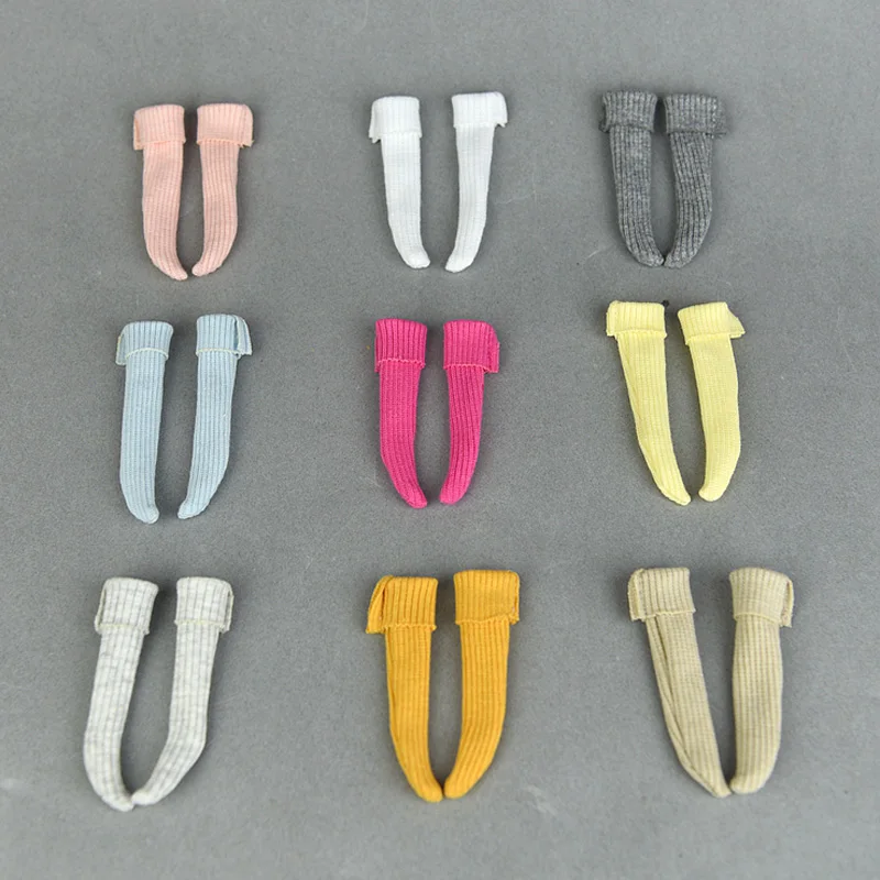 

1Pair Cotton Knee High Doll Socks for Barbie Stockings Leg Warmers Socks for Blythe 1/6 BJD Dolls Accessories Kids Cosplay Toys