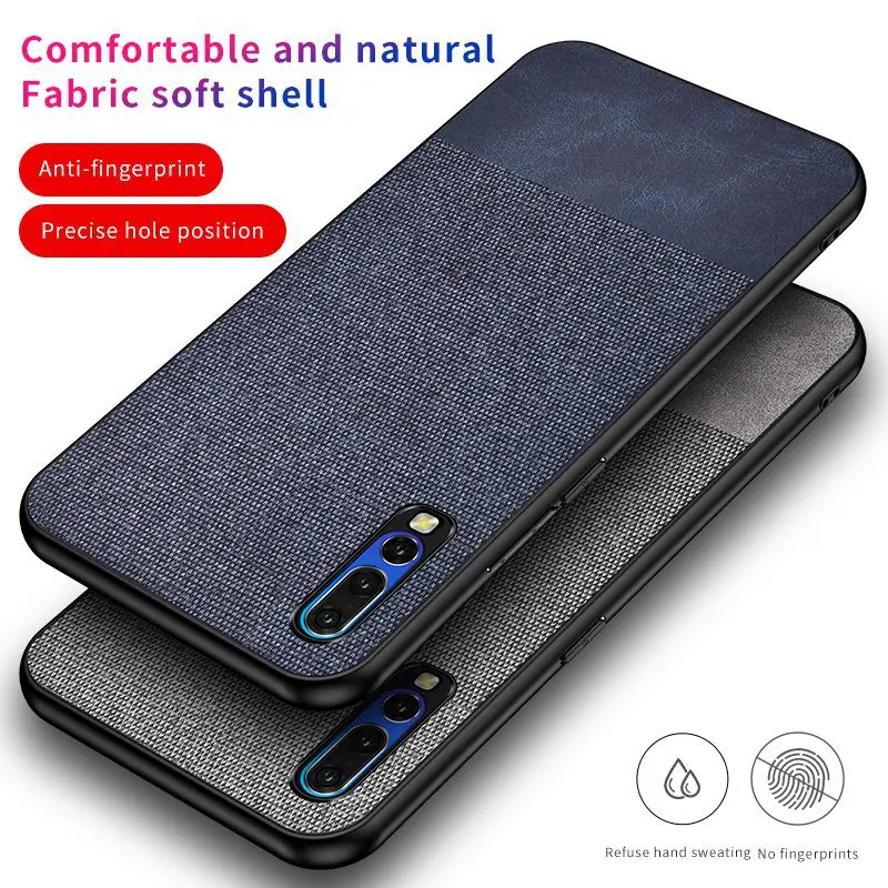 leather cloth texture silicone soft frame back cover case for huawei p30 pro case for huawei p30 lite capa ultra slim shockproof free global shipping