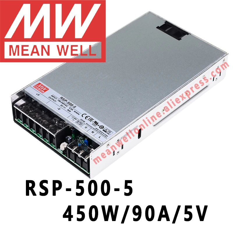 Mean Well RSP 500 5 meanwell 5VDC/90A/450W с одним выходом и функцией PFC Интернет магазин