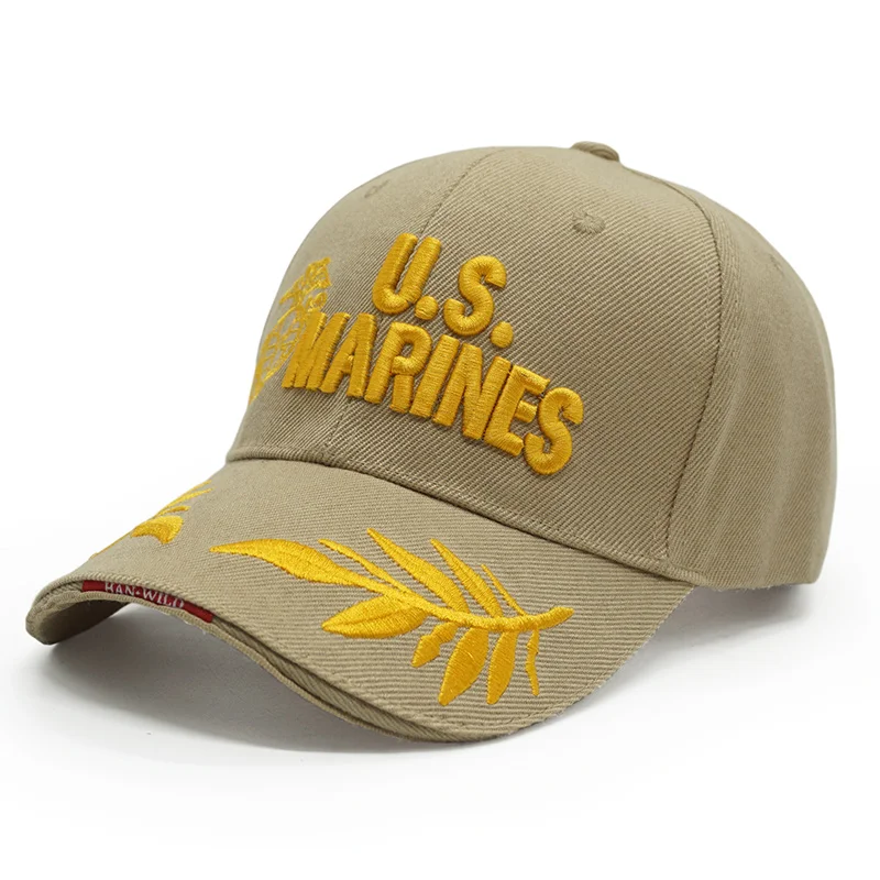 marines khaki Новая брендовая мужская тактическая бейсбольная кепка Eagle SWAT, армейская бейсболка, хлопковая кепка, Регулируемая Мужская Уличная Бейсболка Кепка Gorras - Цвет: marines khaki