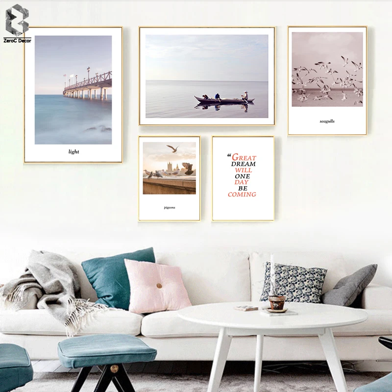 Северное море постеры и принты Seacape настенные фотографии для гостиной чайки