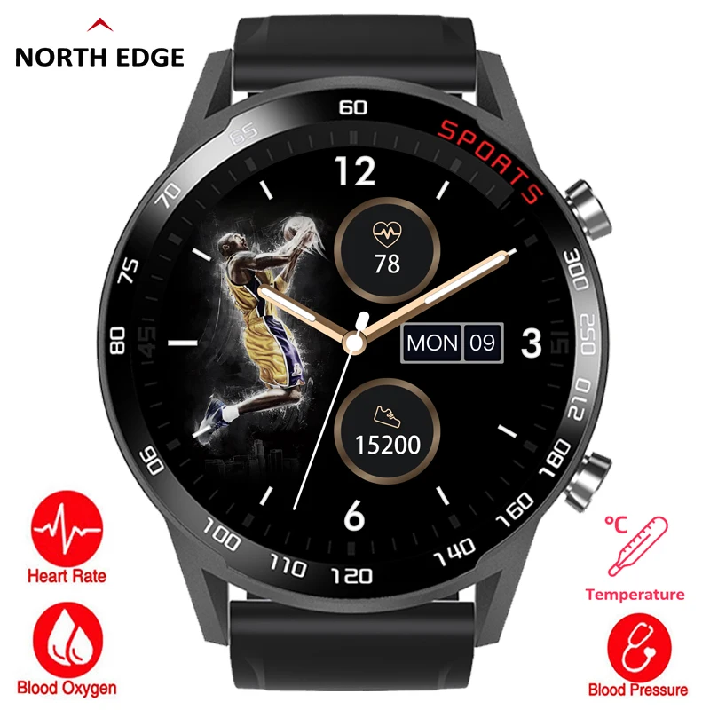 

Смарт-часы для мужчин фитнес-трекер кровяное давление кислородный корпус 24 ч в режиме реального времени температурный браслет пульсометр ш...