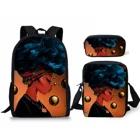 Набор школьных сумок THIKIN для девочек, крутые ранцы черного цвета для учеников начальной школы, повседневные книжные сумки