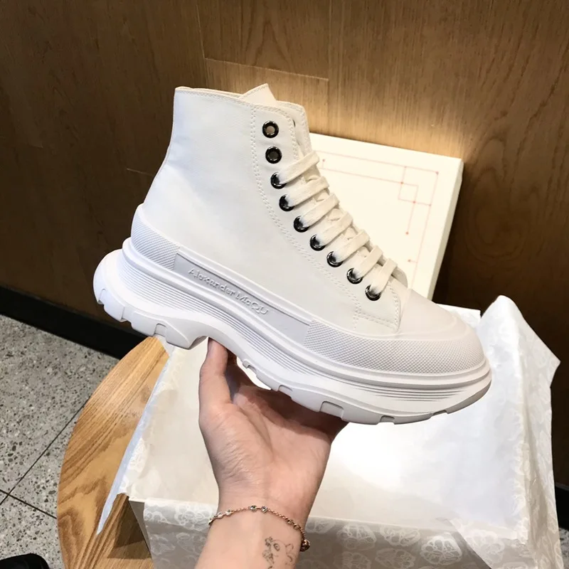 

Hip-hop high-top shoes women's 2020 couple autumn new all-match casual old shoes canvas platform platform white shoes