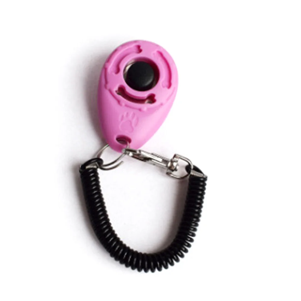 

Pet Dog Training Clicker Plastic Click Trainer Aid Too Adjustable Wrist Strap Sound Key Chain Dog Cat Supplies