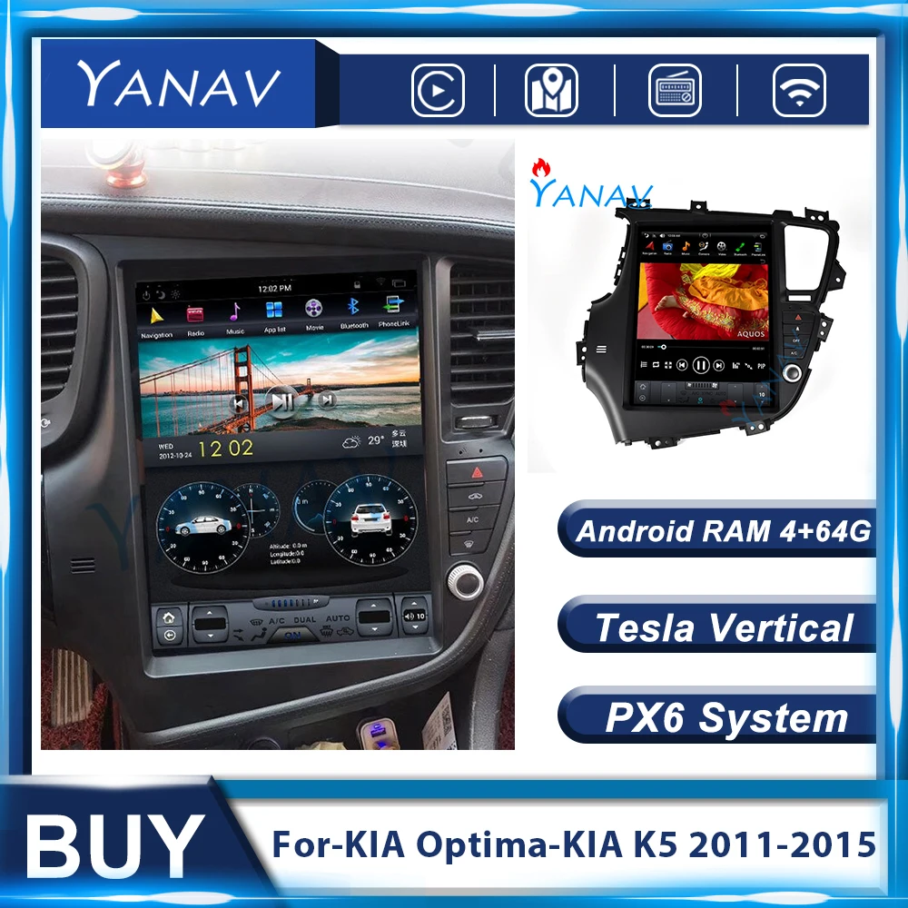Автомагнитола 12 9 дюйма Android GPS навигация для KIA Optima K5 2011 2015 вертикальный HD экран