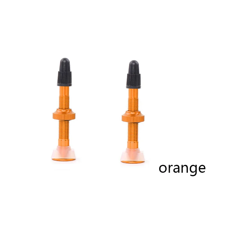 orange 40mm 8 цветов 2 шт 40 мм/60 мм велосипедный клапан для велосипеда бескамерные шины Presta клапан MTB дорожный велосипед шины алюминиевый сплав - Цвет: orange 40mm