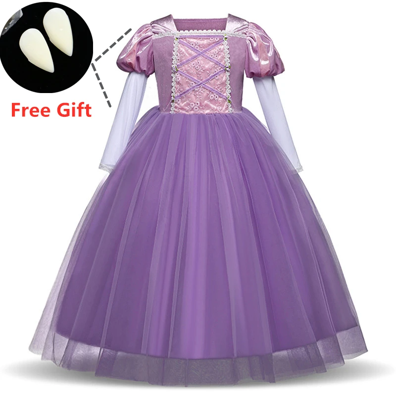 Детские нарядные платья принцессы Софии девушка Рапунцель платье для детей от 4