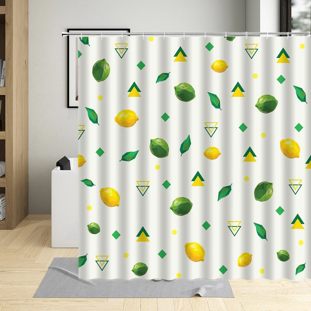 

Cartoons Fruit Shower Curtain Lemon Durian Mushroom Decoration Strawberry Bath Curtains Home Bathroom With Hooks Sets Waterproof