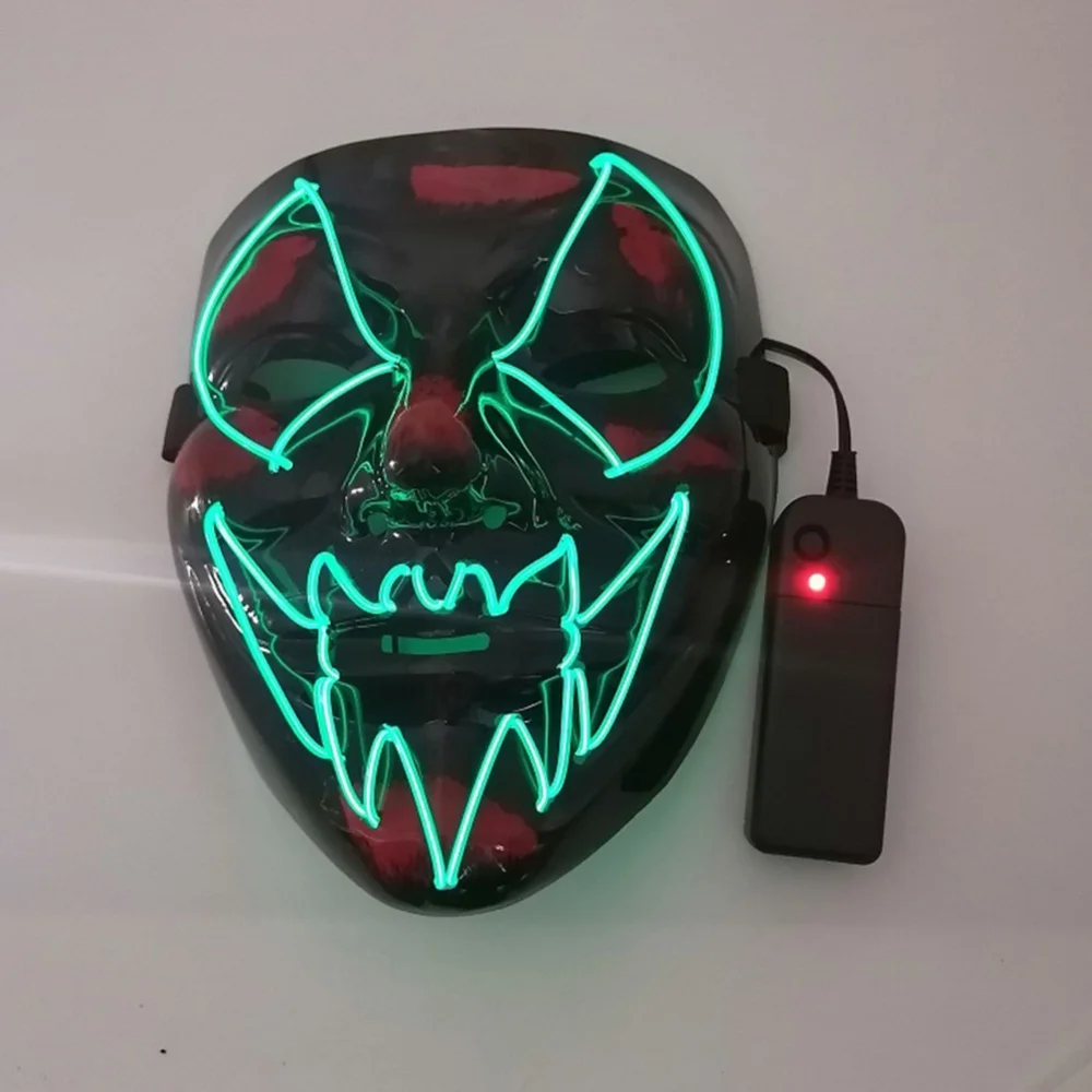 Светлая неоновая маска Cosmask для Хэллоуина светодиодная маскарада вечеринки