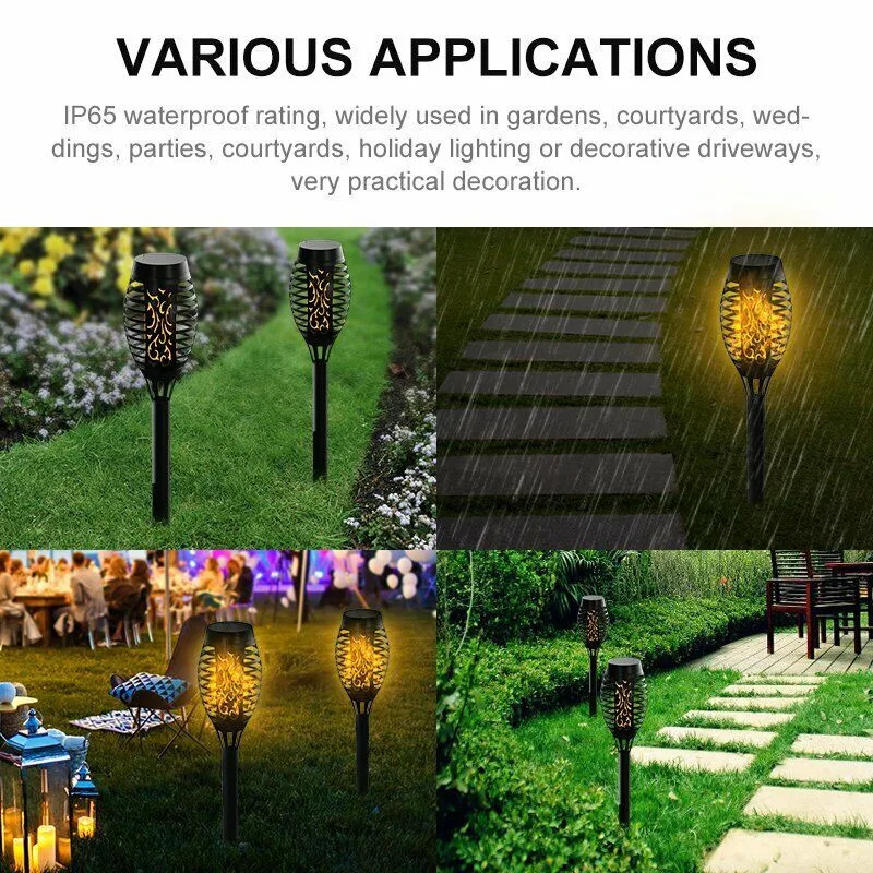 

LED Solar Garden Decor Light Flame Torch Lamp Outdoor Lights Flickering Lamp Courtyard Balcony Lawn Path Landscape Spotlight