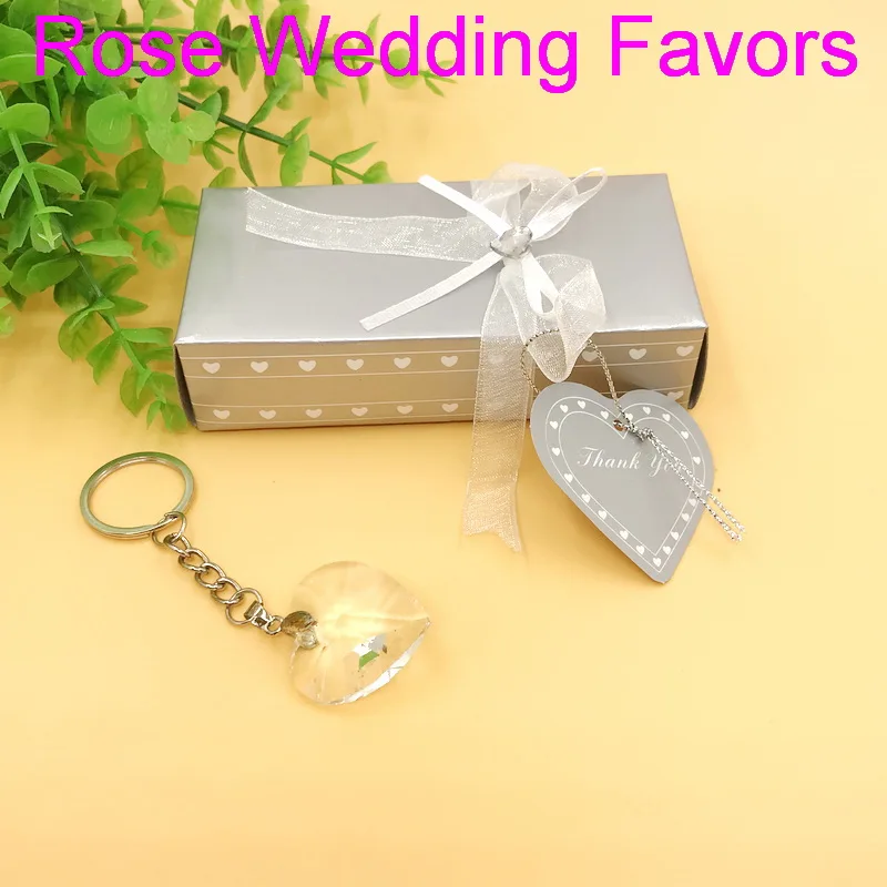(6 шт./лот) Бесплатная доставка + брелок с хрустальным сердцем свадебные сувениры