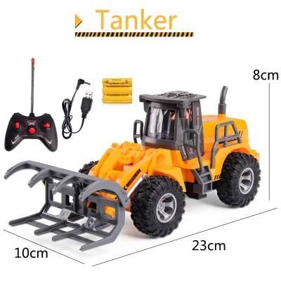 Новая игрушка RC Truck с дистанционным управлением буровая машина для детей кран бульдозер экскаватор на дистанционном управлении электрическая Строительная игрушка - Цвет: Черный