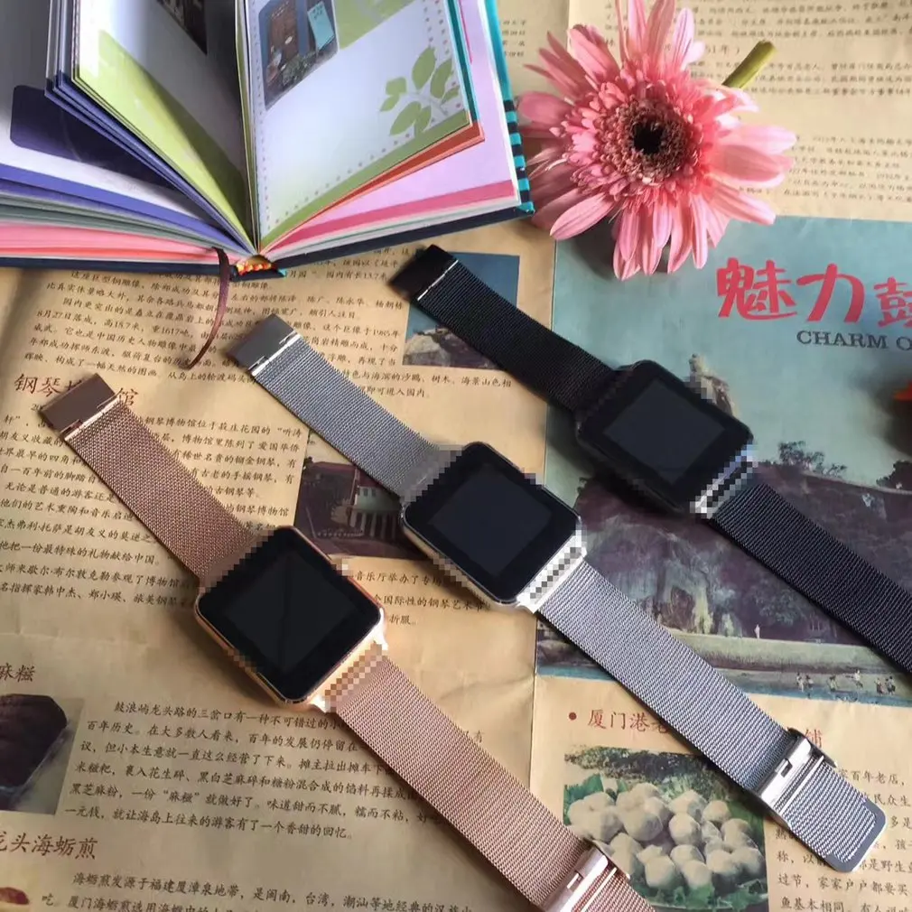 Z60 Смарт-часы Bluetooth камера Поддержка SIM/TF карты часы из нержавеющей стали шагомер