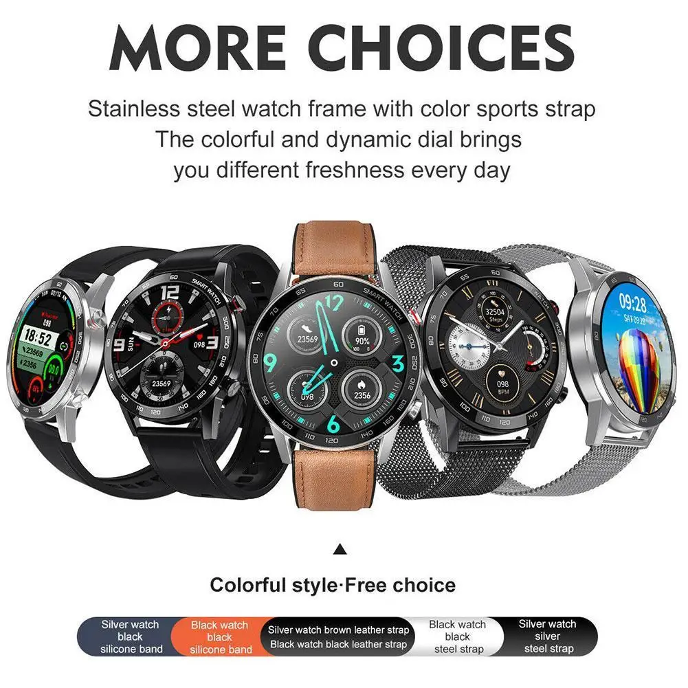 

DT95 SmartWatch IP68 Waterproof Bluetooth Call ECG Monitor Fitness For iOS Heat Sleep Tracker Android 1.3inch Smartwatch Ra S6L3