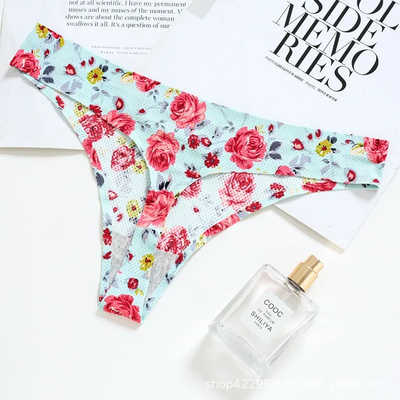 

Sexy Fashion Floral Print Women Panties Seamless Comfort Thongs G-String Underwear Soft Underpants Female Intimates Lingerie New