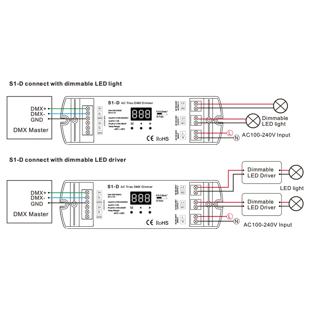 Новый Двухканальный декодер DMX DMX512 1 А 576 Вт преобразует контроллер Triac с