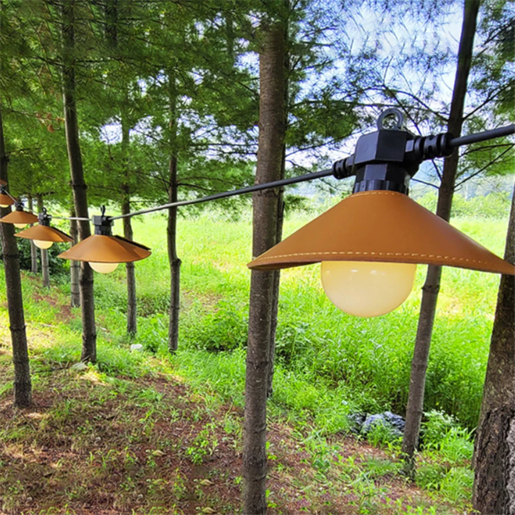 

Outdoor Garden Leather Lamp Shield Vintage Spotlight PU Protector Dust Cover Camping Equipment