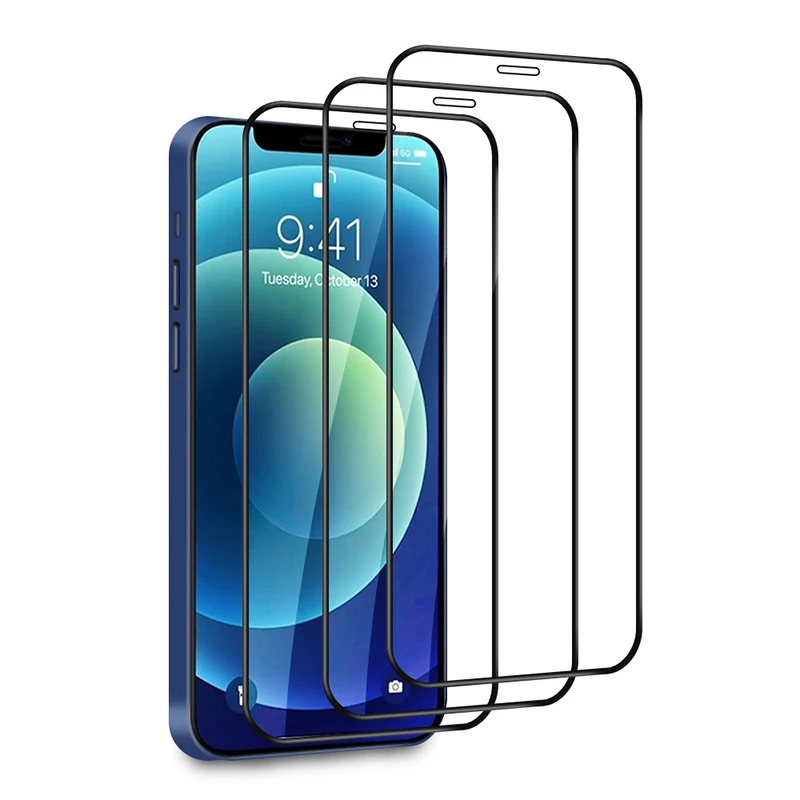 

Защитное стекло с полным покрытием для iPhone 13 11 12 Pro XS Max XR 7 8 6s Plus, пленка для экрана для iPhone 13 12, закаленное стекло, 3 шт.