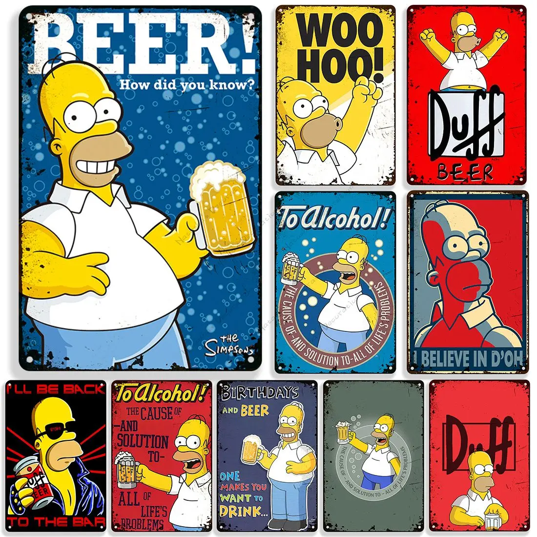 

Duff Beer Metal Poster Wall Plate The Simpson Metal Tin Sign Industrial Decor Funny Metal Signs Home Man Cave Club Wall Decor