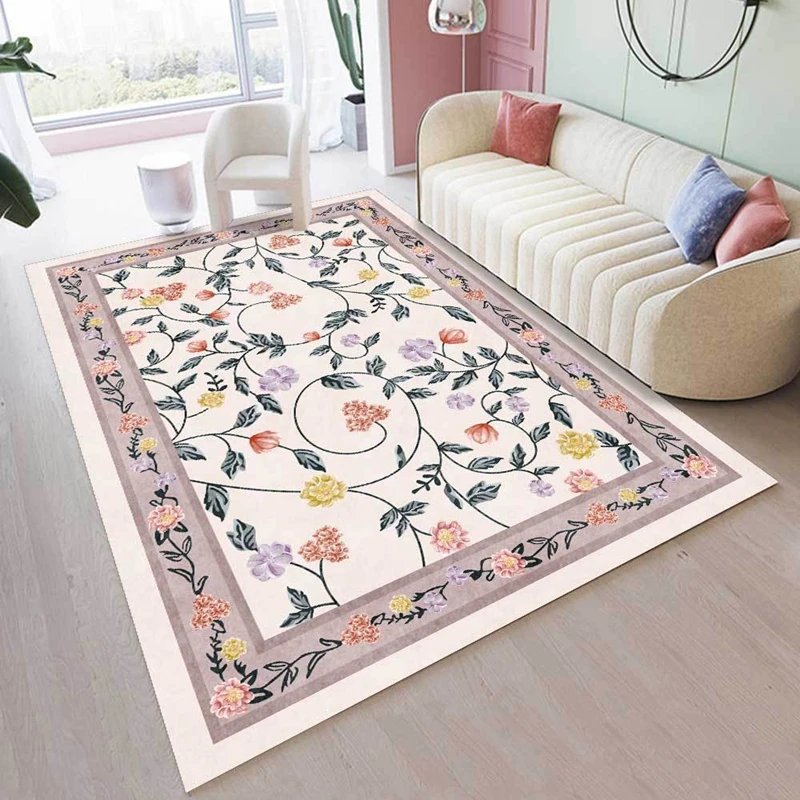 

Flower Branches Leaves Print Kitchen Non-Slip Area Rugs Fresh and Beautiful Home Decor Door Mat for Living Room Bedroom Bathroom
