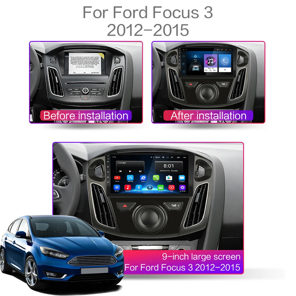 2G + 32G DSP SIM 2 din Android 8 1 4G NET автомобильное радио мультимедиа видео плеер для Ford Focus 3 2012