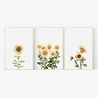 Картина на холсте с подсолнухами, деревенский домашний декор, настенные картины для гостиной, Тропическое украшение, ландшафтный постер с цветочным принтом для дома