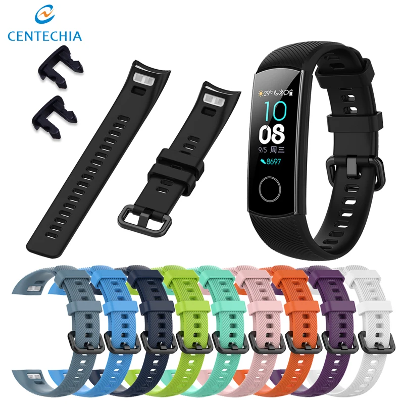 Силиконовый ремешок на запястье для смарт браслета Huawei Honor Band 5 стандартной