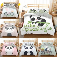 zeimon 23 pieces panda duvet cover set cartoon animal bedding kids boys girls quilt cover queen drop shipping