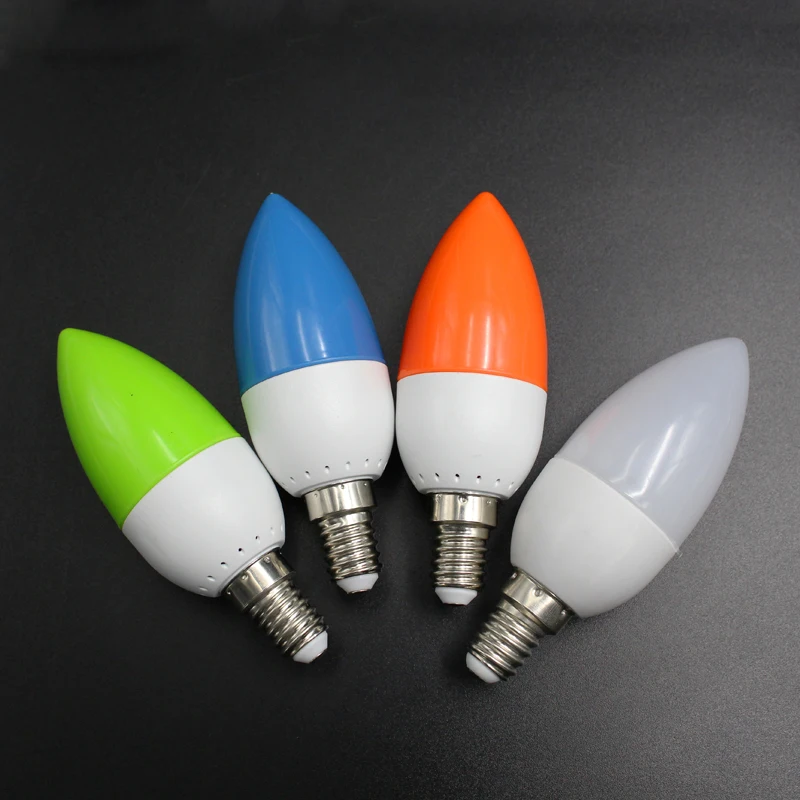 E14 светодиодный лампочка с цветным свечным наконечником светильник цветными