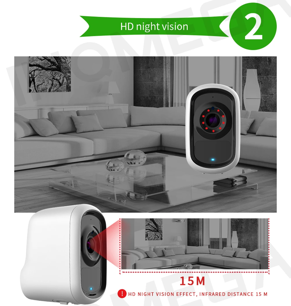 Камера видеонаблюдения INQMEGA 1080P HD с аккумулятором и поддержкой Wi-Fi | Безопасность