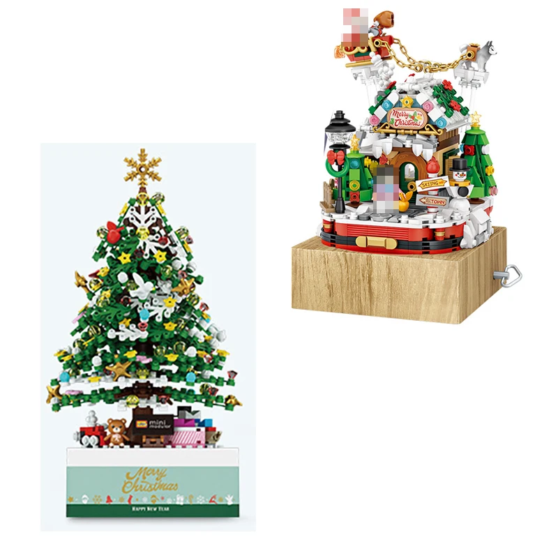 979 шт. LOZ мини-строительные блоки рождественский дом Санта-Клаус Снеговик дерево